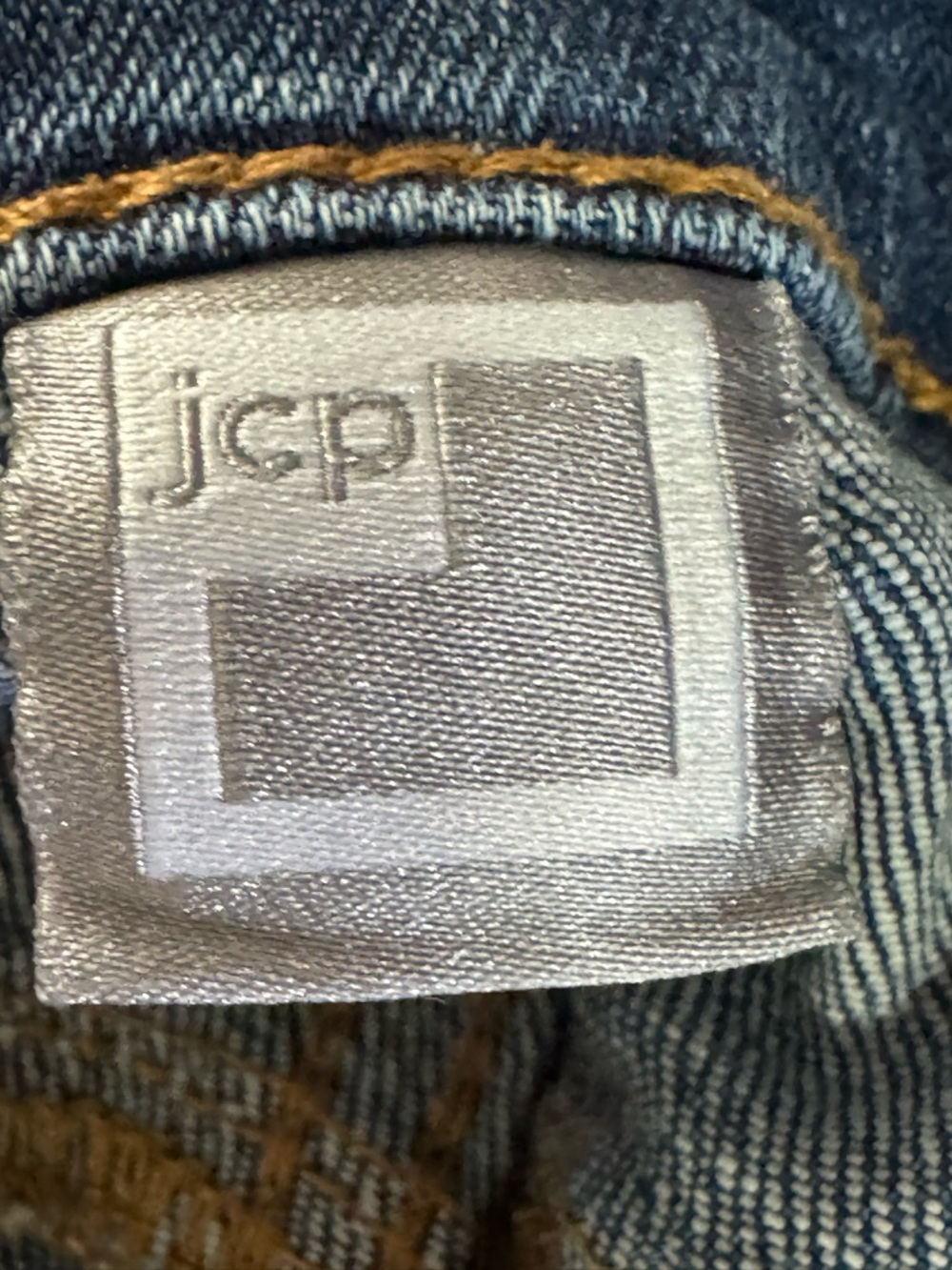 jcpenney Blue Denim Jeans Logo Patch 10/30 waist 17”, rise 10 - Picture 3 of 8